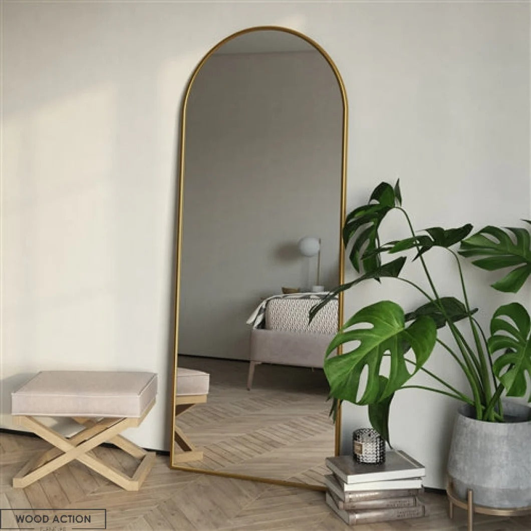 Standing Mirror Full Length With Stand - Full Body Size Wall Mirror With Adjustable Stand - Full Length Mirror For Bedroom