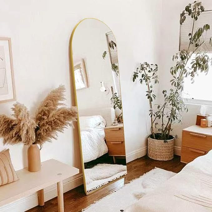 Standing Mirror Full Length With Stand - Full Body Size Wall Mirror With Adjustable Stand - Full Length Mirror For Bedroom